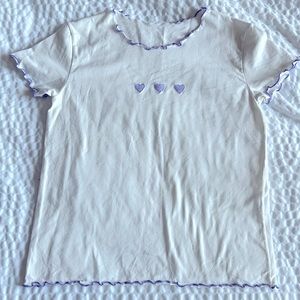 Brandy Melville Wynn Purple Hearts top